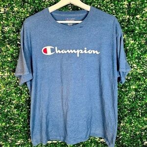 Men’s Champion Logo Blue T-shirt Size Large